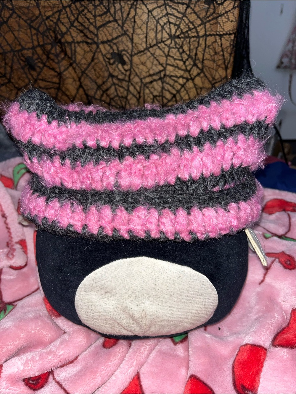Handcrafted Pink and Gray Crochet Hat  - Women Accessories